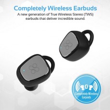 PROMATE True Stereo Bluetooth Earbuds w/ Portable Charging Case - Black