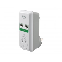 APC Essential SurgeArrest 1 Outlet Wall Mount with Dual USB Ports (5V/2.4A), 230V Australia APC Essential SurgeArrest 1 Outlet Wall Mount with Dual USB Ports (5V/2.4A), 230V Australia